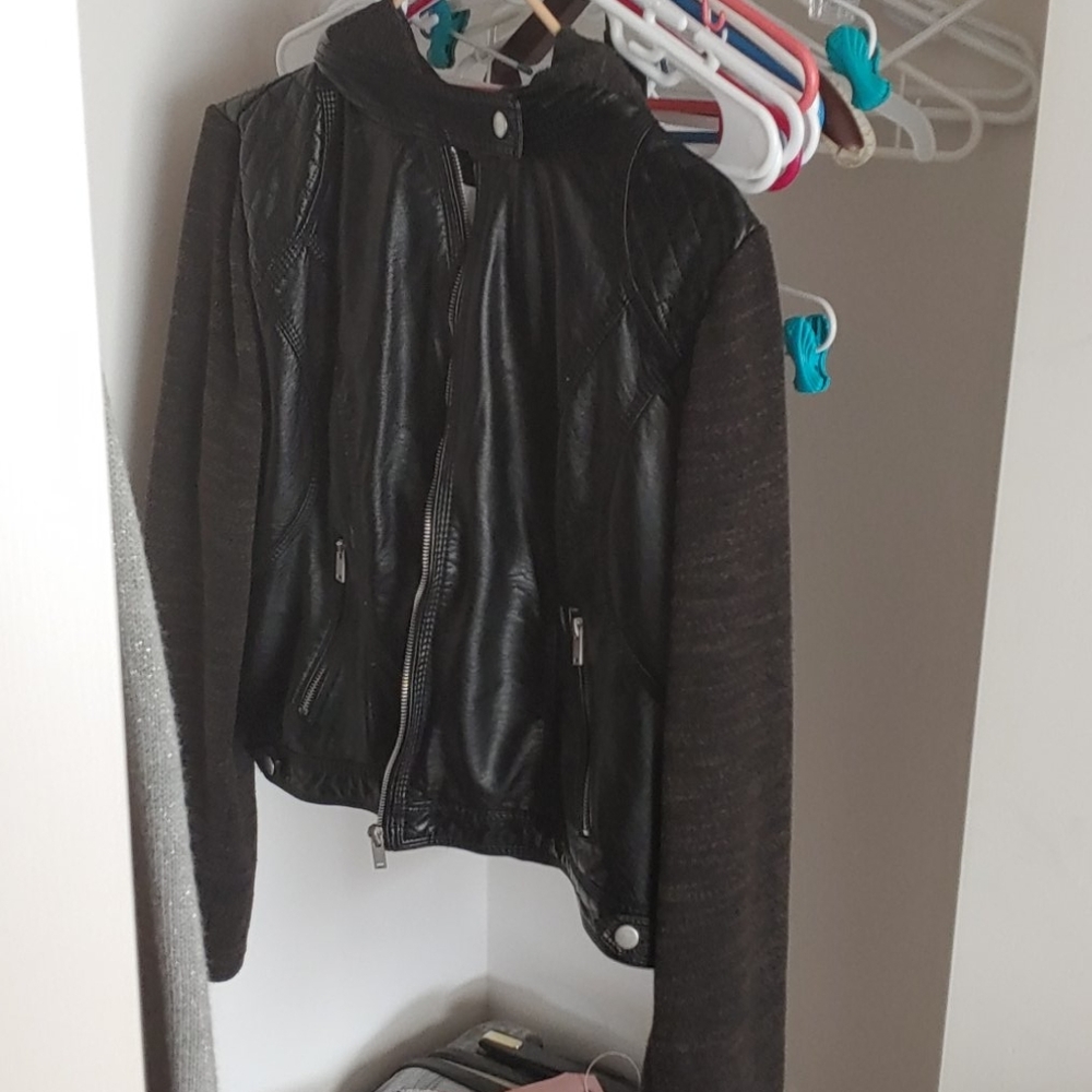 XXL cute black leather jacket